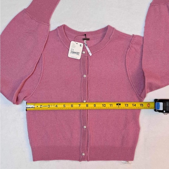 Free People Pearl Button 100% Cashmere Cardigan Sweater - Picture 6 of 9